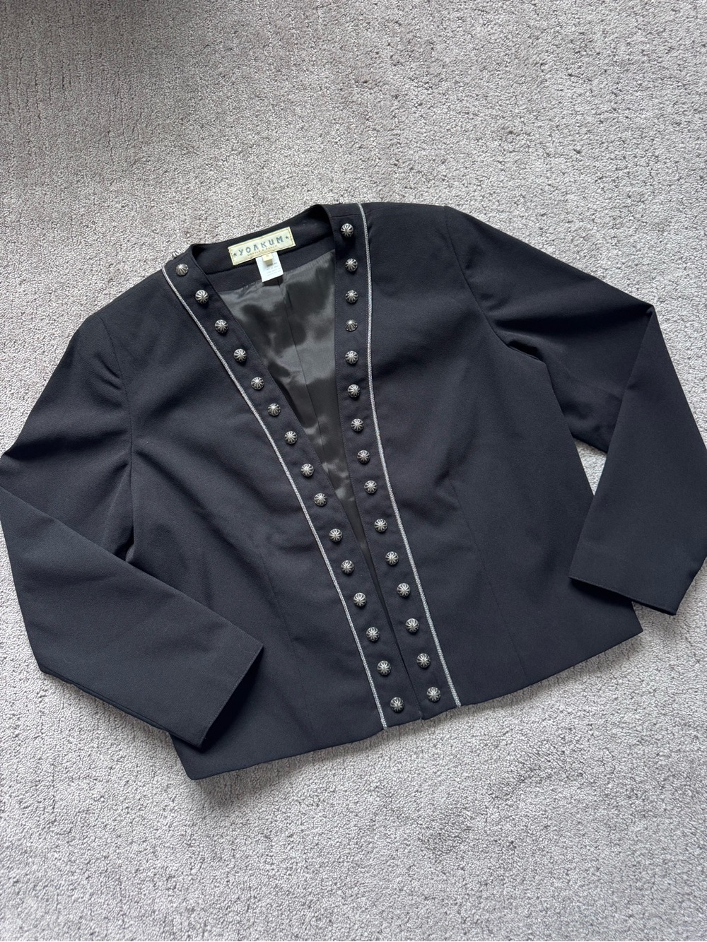 Double D Ranch Yoakum Black Concho Western Jacket Small Made USA - Picture 7 of 10